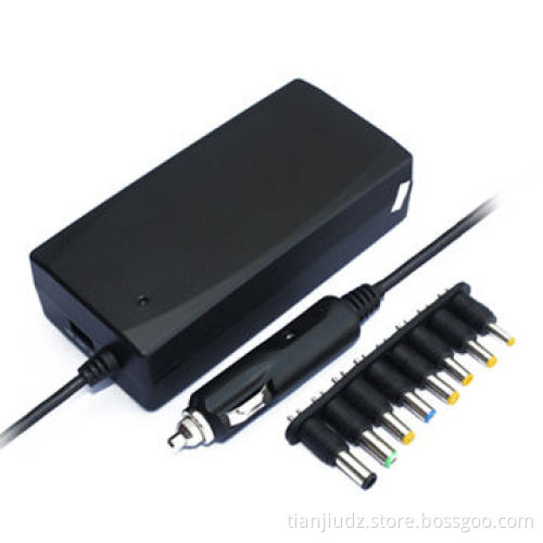 90W 2-in-1 Universal Notebook Power Adapter for Home and Car Use, with 8 Pieces DC Connectors